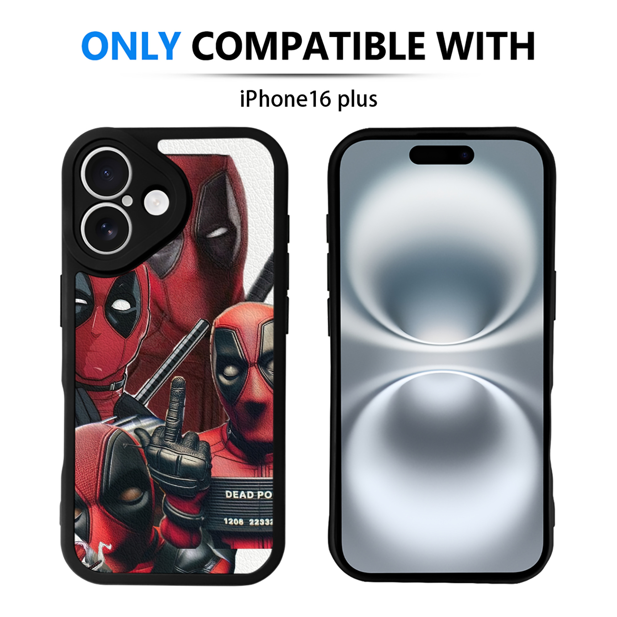 （画像用） Deadpool デッドプール 【iPhone 16シリーズ対応】シリコンスマホケース（レザー調） 材質：シリコン